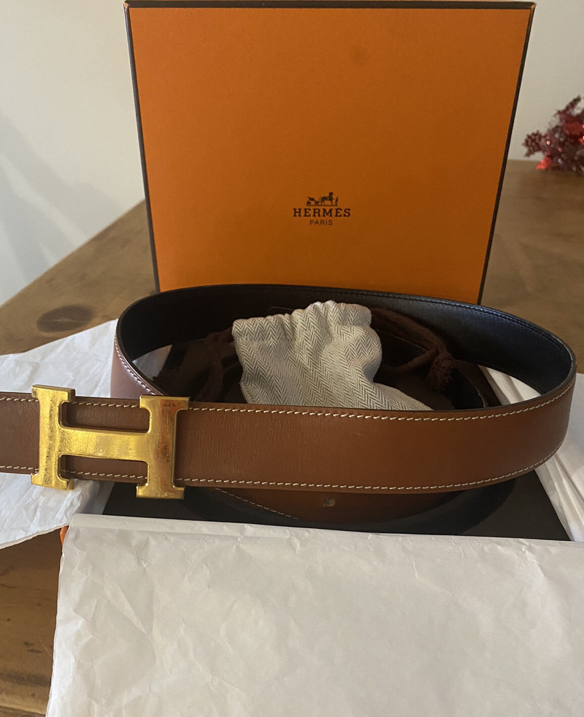 Hermes belt Reversible Black & Tan eBay