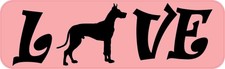10in x 3in Love Great Dane Sticker Car Truck Vehicle Bumper Decal