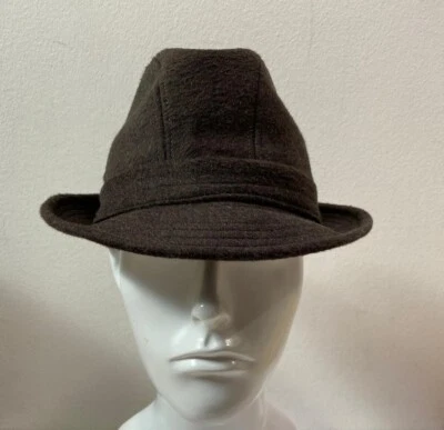 Chapeau En Tissu Laine Marron Fabriqué En Italie - Photo 1/3
