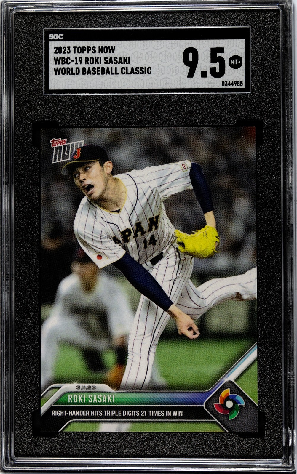 🔥Roki Sasaki WBC-19 World Baseball Classic 2023 Topps Now #WBC19 - SGC 9.5🔥