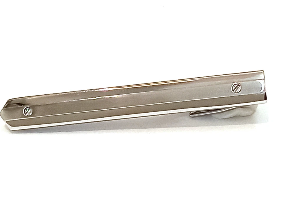 Clip de corbata de diseñador para hombre barra de corbata plata regalo de cumpleaños para hombres marido hecho a mano Foto 2 de 4