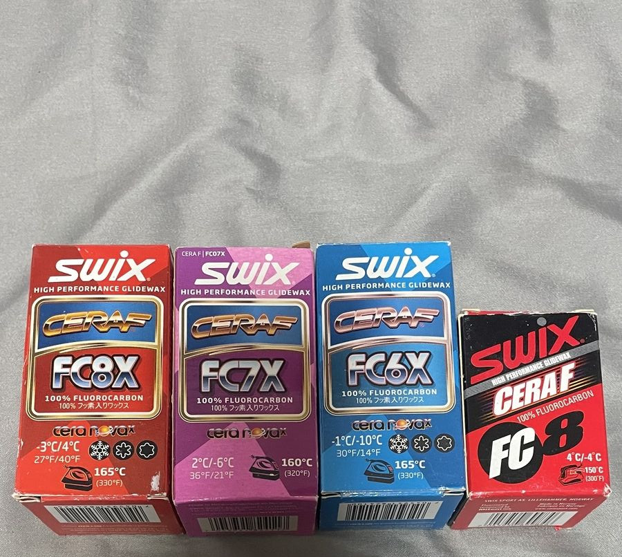 Swix FC8X FC7X FC6X FC8 ceraf polvo esquí cera 4 juegos esquí de fondo alpino
