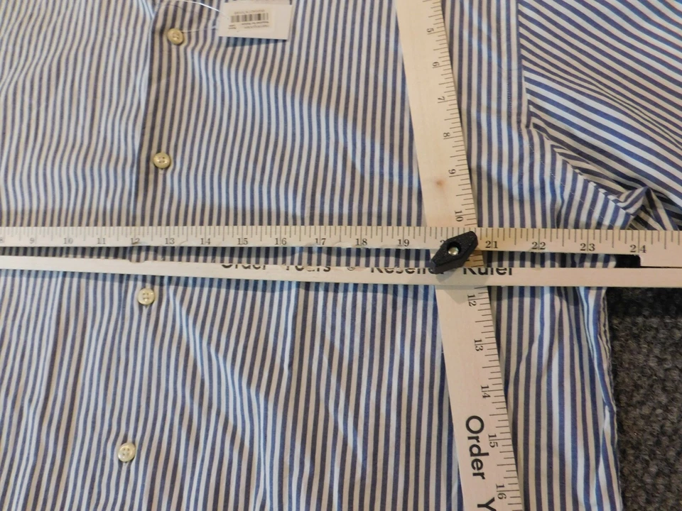 Bloomingdales Mens shirt Extra Large blue button up The Mens Store striped - Image 4 of 4