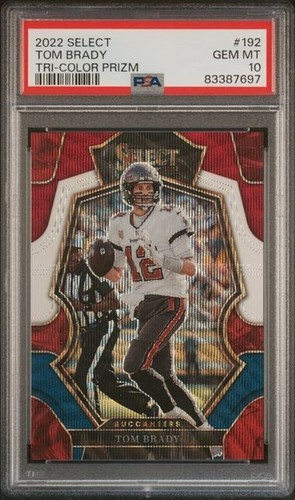 Tom Brady 2022 Select /199 Tri-Color Prizm Premier Level 192 Buccaneers Patriots