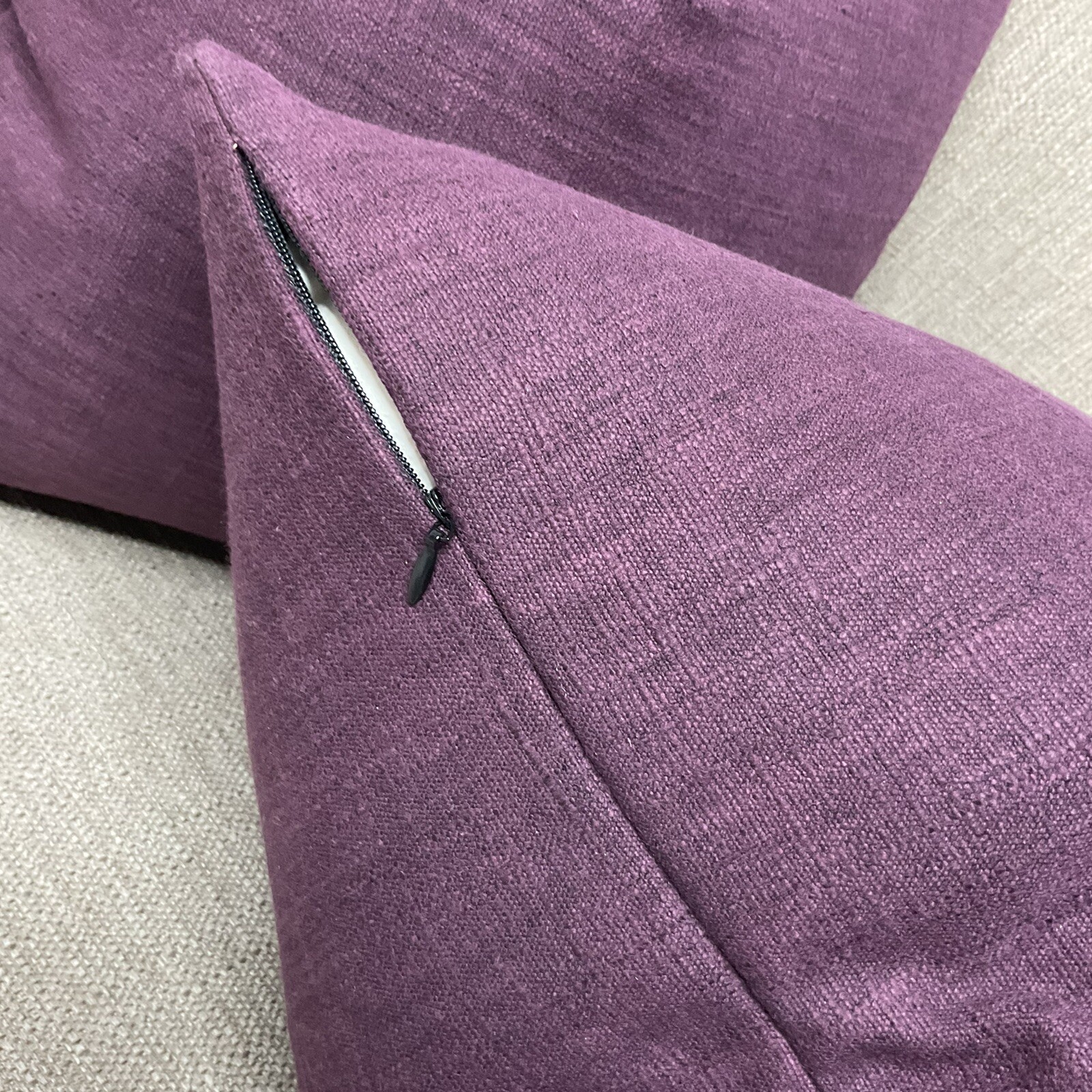 Plum Purple Cushion Cover Square 18" Cotton Blend Double Sided Autumn