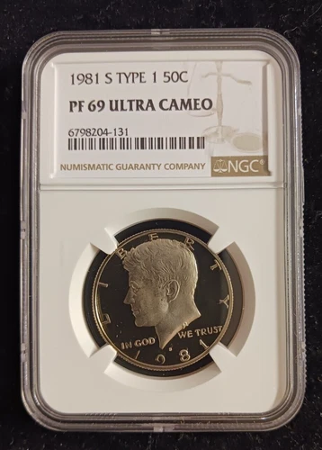 1981 (S) Type I NGC PF 69 ULTRA CAMEO Kennedy Half Dollar Coin