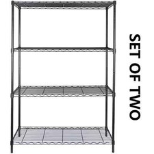 2PCS Storage Shelves Garage Shelf 4-Tier Heavy Duty Metal Shelving Organization