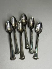 6 Vintage Grapefruit / Citrus Spoons 1847 Rogers Bros Silverplate XS Triple