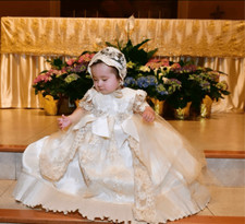Christening/ Bautism vintage lace dress Gown Size 6-12 months