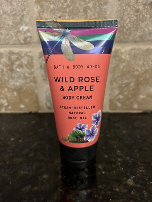 Bath & Body Works WILD ROSE & APPLE Steam Distilled Oils Body Cream 2.5 oz RARE