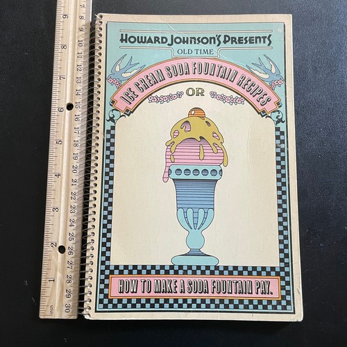 1971 Howard Johnson Old Time Soda Fountain Cookbook spiral softbound 9