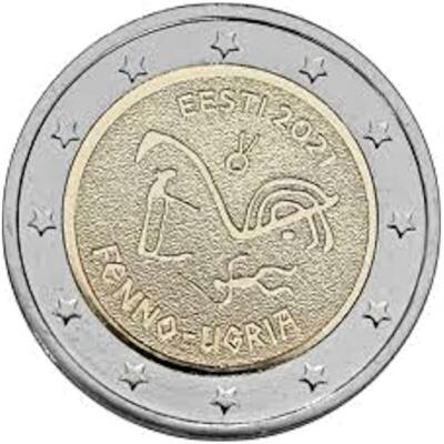 2021 Estonia   2 Euro Uncirculated UNC Coin Finno-Ugric Peoples