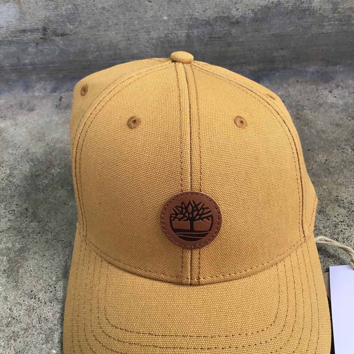 NWT Timberland Hat Cap Leather StrapBack Adjustable Brown Leather