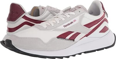 Reebok Men's Classic Legacy Sneakers | White/Grey/Burgundy | Size: 12 M US