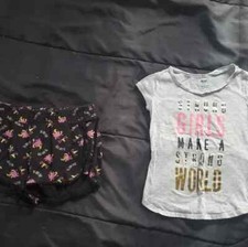 girl small 6/7 justice shorts and tee