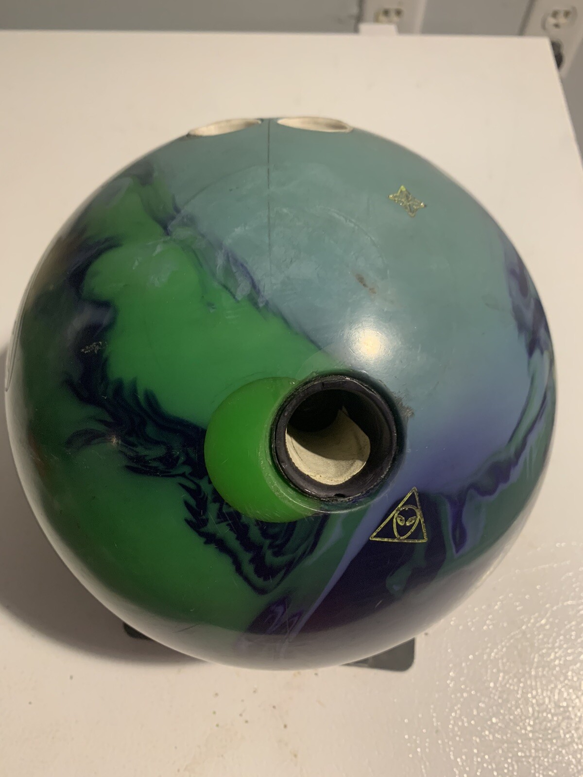 UFO RotoGrip Green Blue Solid Reactive 15lb Used Bowling Ball eBay