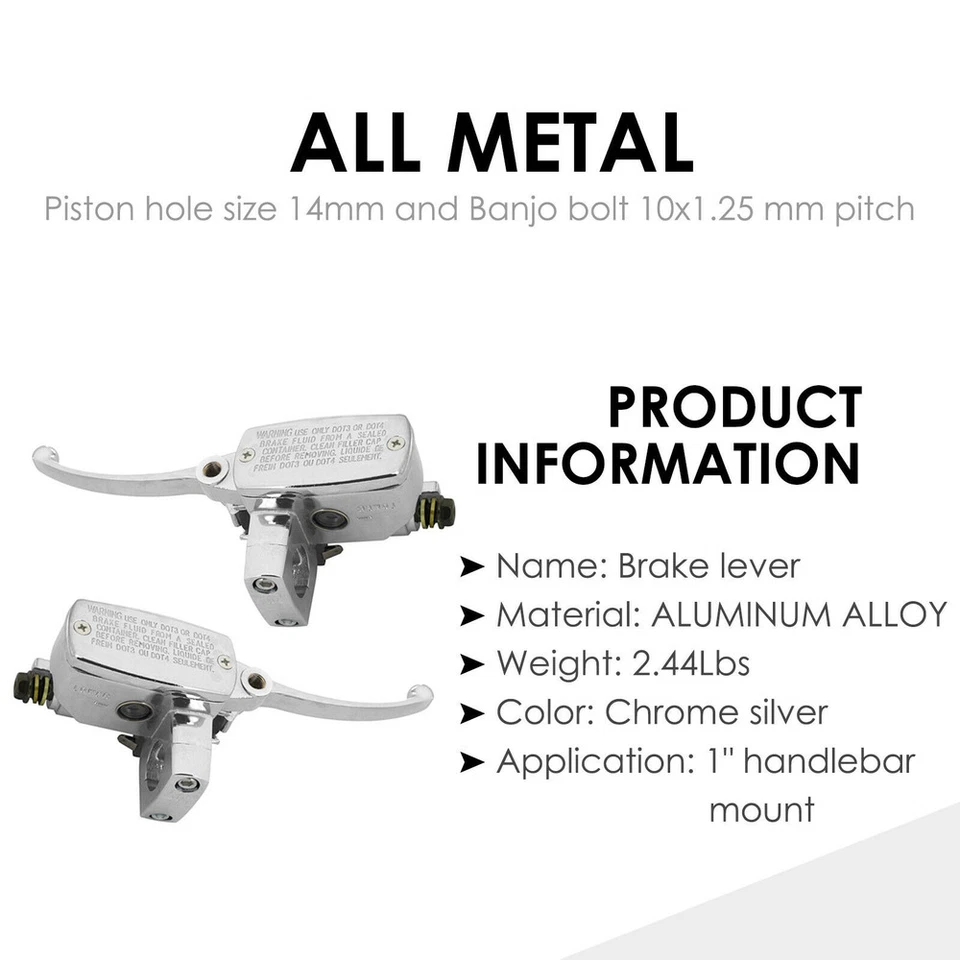 Palancas de embrague cilindro maestro de freno cromado EE. UU. para Suzuki Intruder 800 1400 1500 Foto 4 de 4