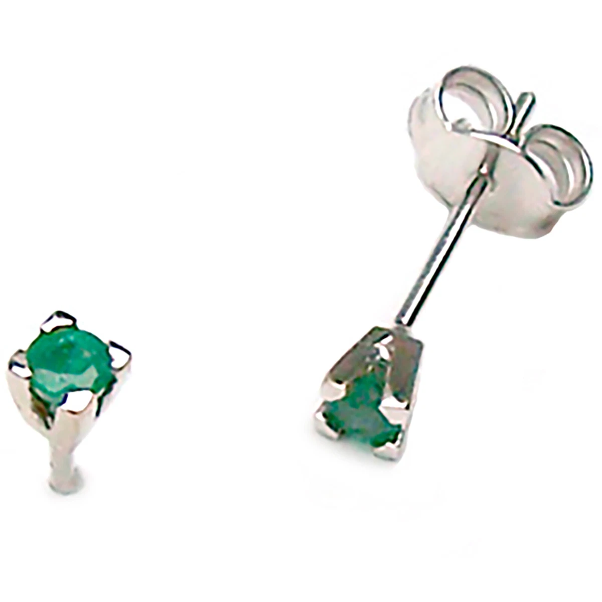Orecchini rosetta in argento e zircone verde smeraldo | - La tua