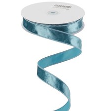 Dusty Blue Velvet Ribbon 1 Inch Velvet Wired Ribbon 25 Yards Crushed Velvet R...