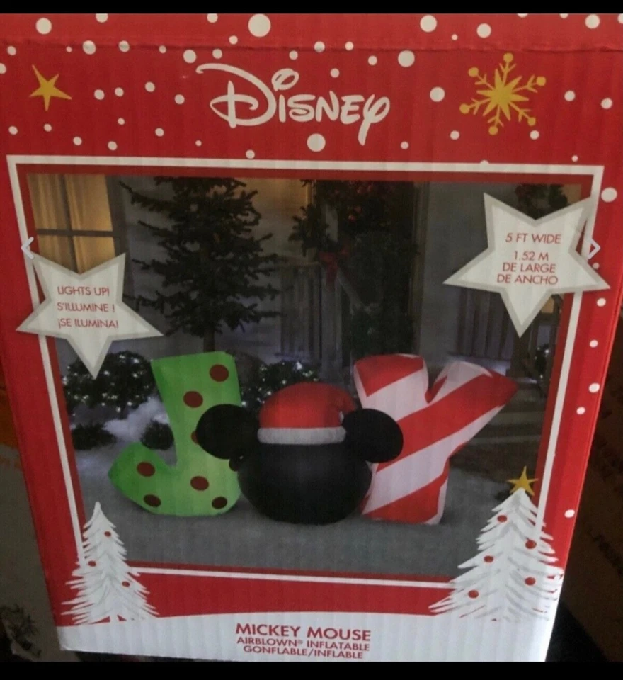 Disney Mickey Mouse Joy Head patio inflable decoración de Navidad Foto 2 de 3