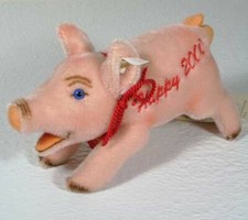 STEIFF LUCKY MILLENNIUM PIG - For New Millennium 2000 - Mohair Limited Edition