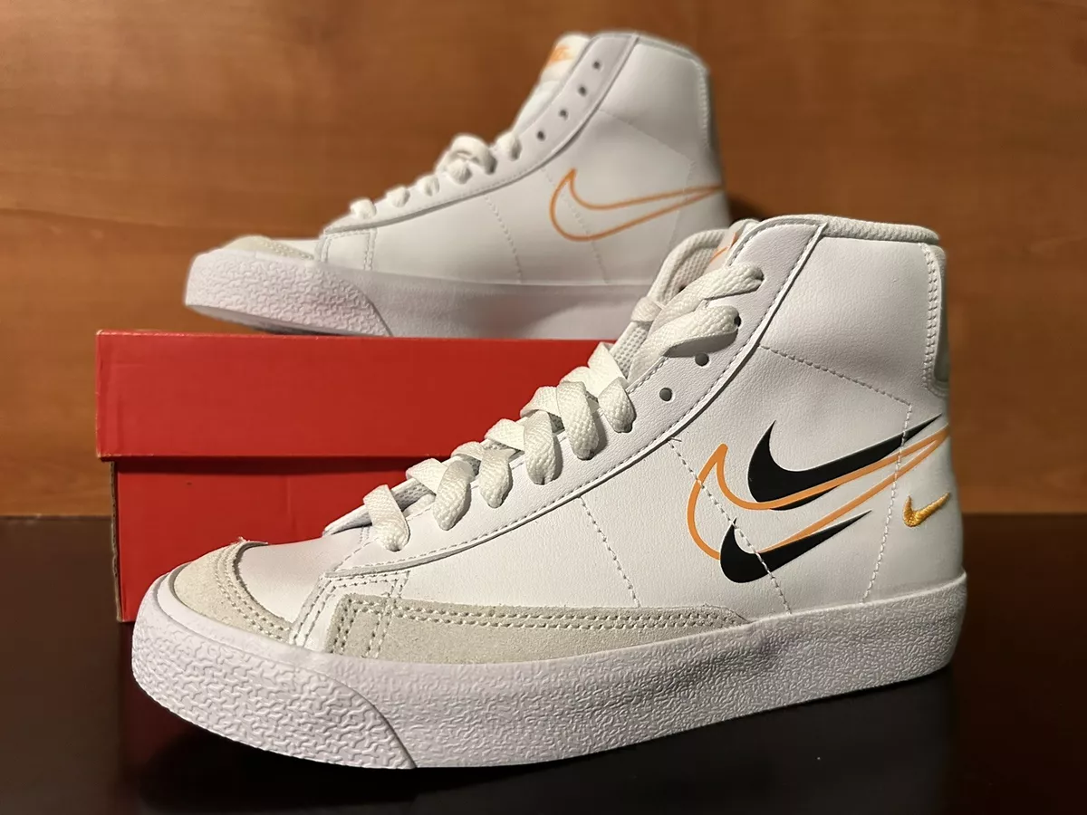 Nike Blazer Mid 77 GS &#039;Multi Swoosh&#039; White Shoes Size 4.5Y / Womens 6 | eBay