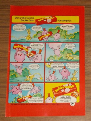 Seltene Werbung HUBBA BUBBA Der große weiche Bubble Gum Comic 1980