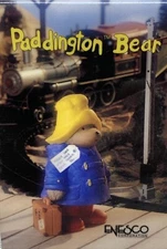 PADDINGTON BEAR Enesco Vintage 1990 Pinback Button Pin Rectangle Train Station