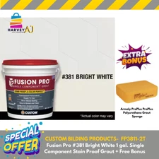 Fusion Pro Grout381 Bright White Single Component Grout 1 Gallon Premixed+Bonus