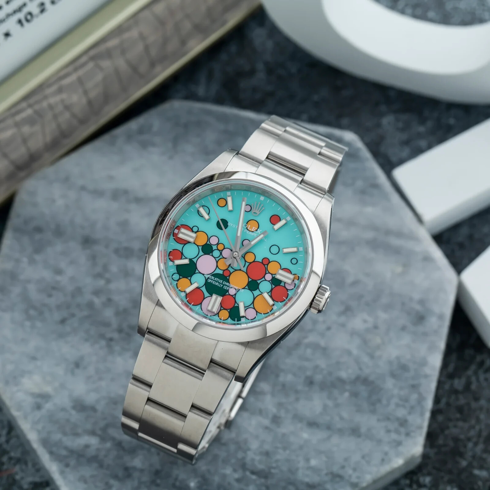 Rolex Oyster Perpetual 41mm 124300 w/ Custom Celebration Dial | eBay