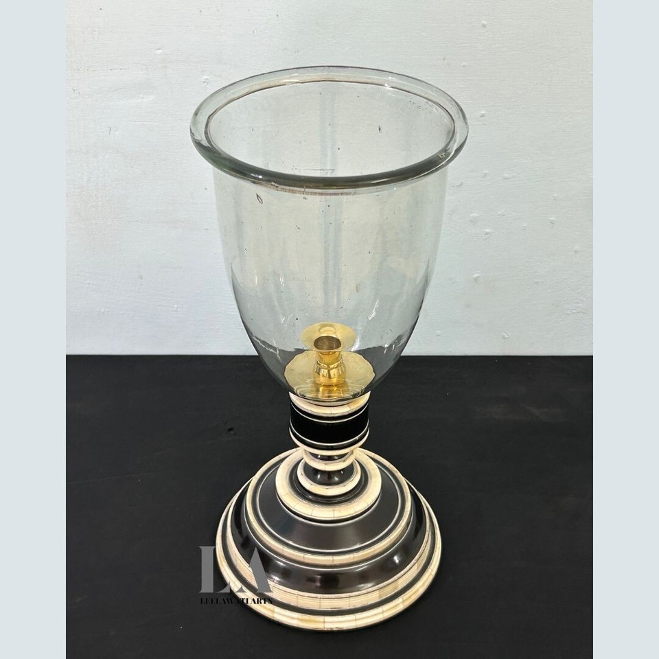 Leelawati Arts : Luxury Home Décor Wood Bone Inlay Hurricane candle holders base | UK