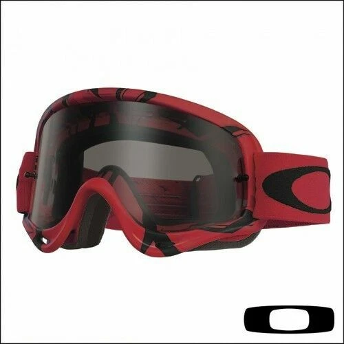 Occhiali da moto nero con lenti in rosso con montatura in nero