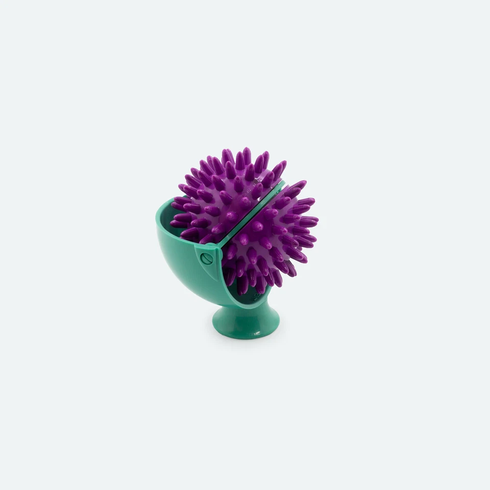 AFH-WEBSHOP Massageball mit Halterung | Noppenball | Igelball | Stachelball | Reflexball