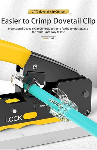 Ethernet Crimp Tool Kit - Cat5/Cat6/Cat7 Network Crimper with Cable Tester, Mini - Picture 14 of 23