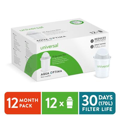 Wasserfilterpatronen, klassischer Stil, 12er-Pack (12 Monate Vorrat) von Aqua Optima