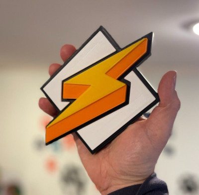 WINAMP LOGO DISPLAY/DECORATION/SIGN/PAPERWEIGHT COMPANION, 4-COLOR 3D PRINTED