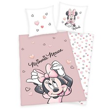 Minnie Mouse Bettwäsche 135x200 + 80x80 - Renforcé Wendemotiv 100% Baumwolle