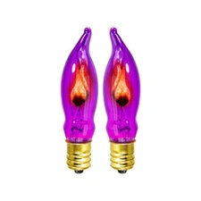 Orange / Purple / Red/ Clear C7 (CA10) Flicker Flame String Light Bulbs (2-Pack)