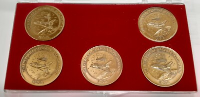 Challenger Shuttle Crew Emblem Ltd Collection Set of Five Bronze