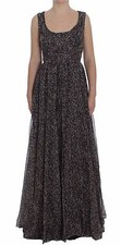 DOLCE & GABBANA Dress Dark Silk Shift Gown Full Length IT40 / US6 /S RRP $4900 