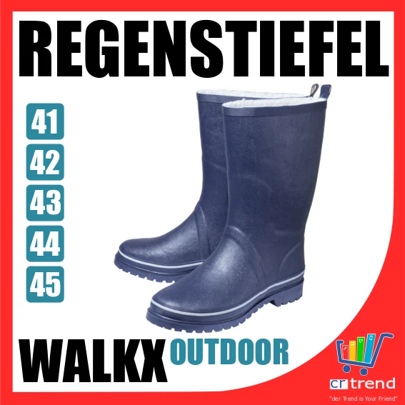 WALKX Herren Winter gefütterte Gummistiefel Regenstiefel mit Warm Fütterung Robust WOW