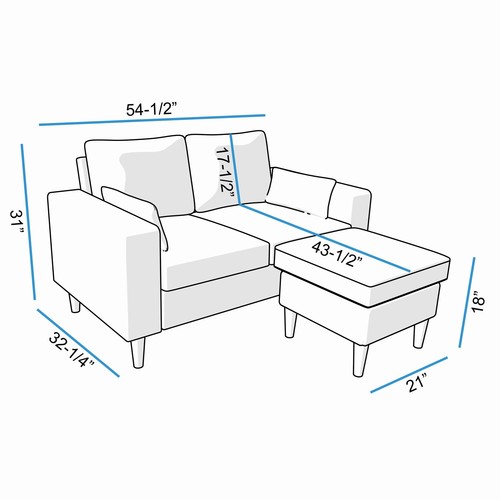 Modern L-Shaped Corner Sofa 2 3 Seater Armchair Couch With Footstool - Picture 85 of 411