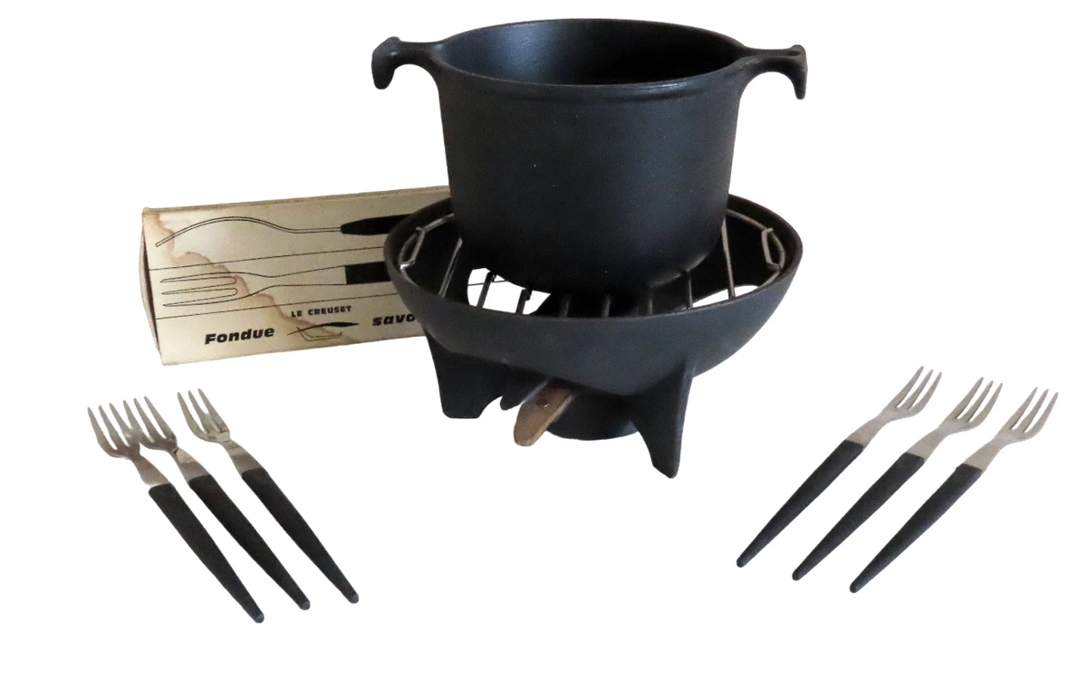 Service à Fondue Le Creuset Rouge - Neuf - Fonte Naturelle Pour Chocolat