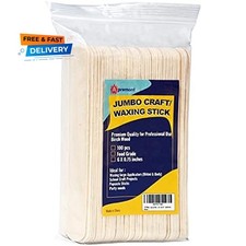 100 Piece 6 Inch Large Jumbo Wooden Craft Sticks, Premium Natural Organic Wood f