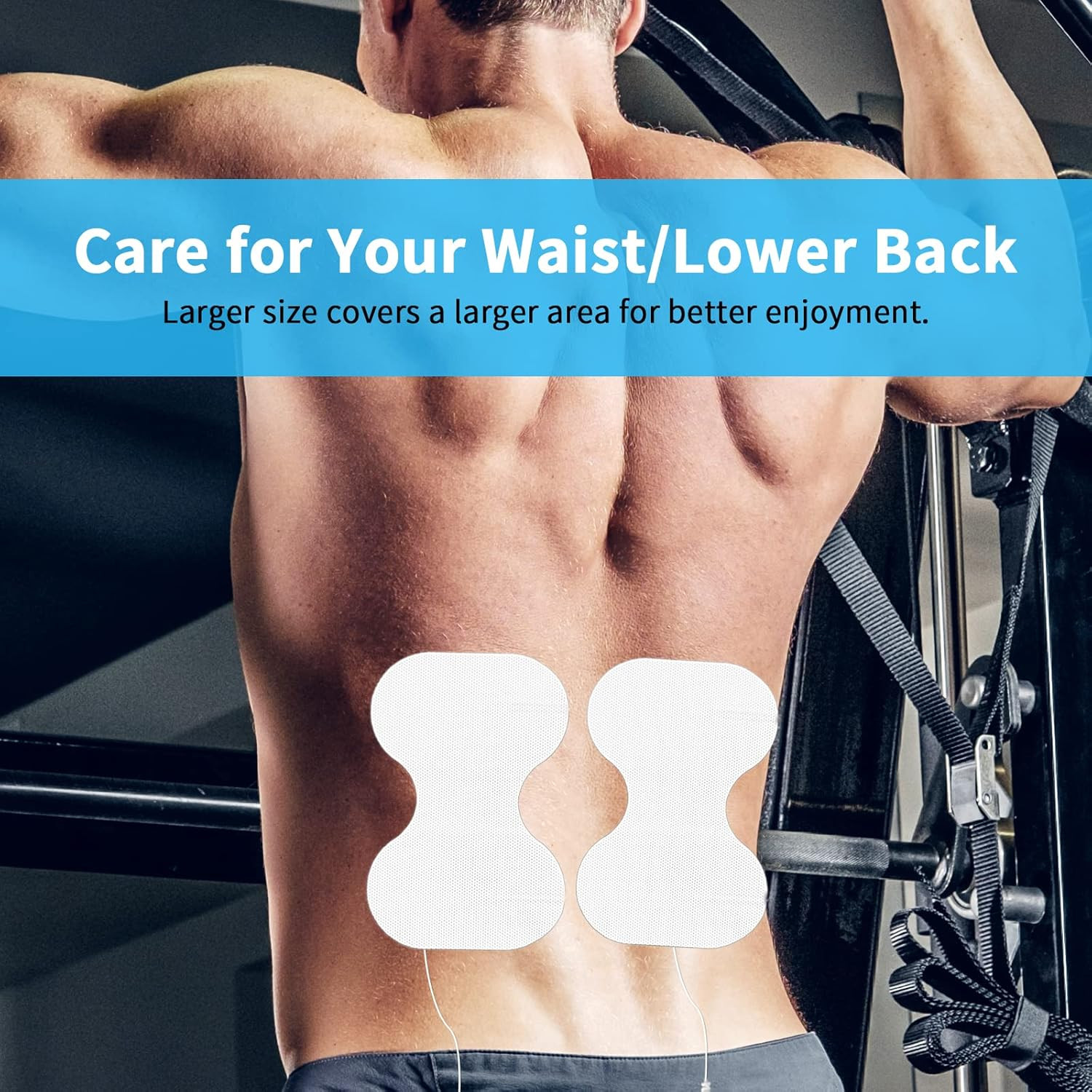 TENS Unit Replacement Pads - Pack of 6 Extra Large Butterfly Shaped Electrode Sq