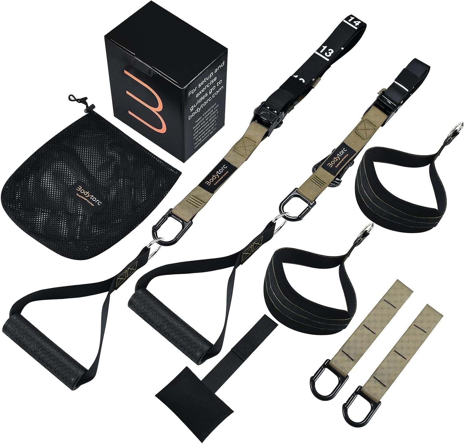 Suspension Trainer, Bodyweight Training Straps for Full Body Workouts at Home, I