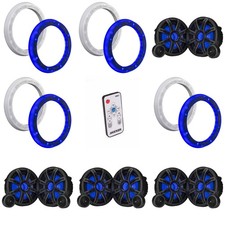 Kicker 4 Pair  51MSS84 8" Component LED Premium Marine Speakers  51KLSR88 ...