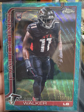 Jalon Walker 2025 Topps Chrome Rookie Aqua Refractor /199 #354 Falcons