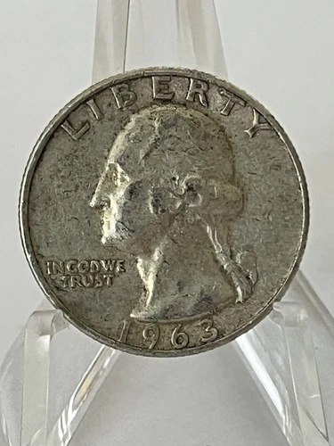 1963 D Washington SILVER Quarter - Circulated - Complete Your Album! # T-8
