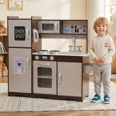 Baby Vivo Kinderküche Spielküche Holz Kinderspielküche Holzküche Spielzeugküche